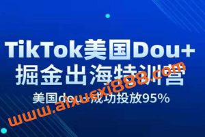 TikTok美国Dou+掘金出海特训营，美国dou+成功投放95%