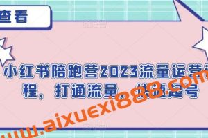 小红书陪跑营2023流量运营课程，打通流量，快速起号