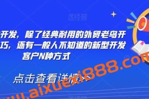 外贸精准开发，除了经典耐用的外贸老鸟开发客户技巧，还有一般人不知道的新型开发客户N种方式