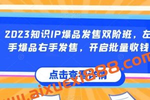 2023知识IP爆品发售双阶班，左手爆品右手发售，开启批量收钱