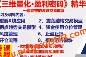 2023年9月邓波三维量化K线赢家 邓波精华班第10期