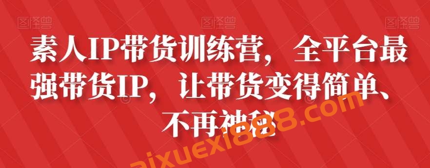 素人IP带货训练营，全平台最强带货IP，让带货变得简单、不再神秘插图