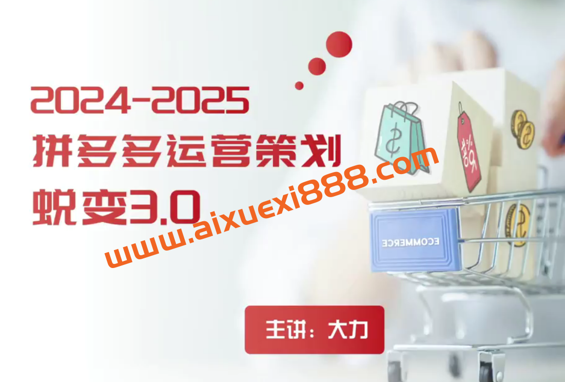 2024拼多多运营策略蜕变3.0，0-1完美蜕变，解决运营焦虑，缩短运营周期2年