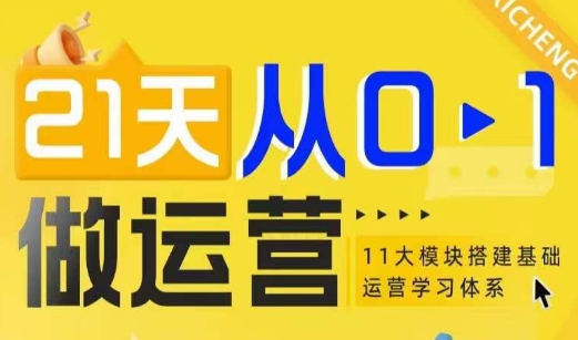 21天从0-1做运营，11大维度搭建基础电商运营学习体系