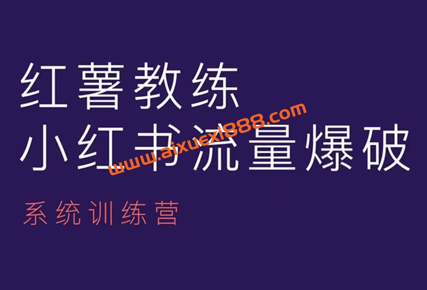 红薯教练-小红书内容运营课，小红书运营学习终点站